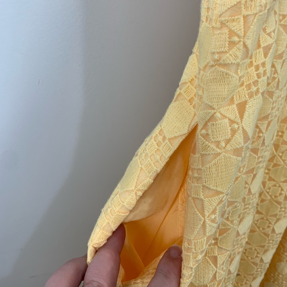 White House Black Market Yellow Lace Halter Dress - Picture 8 of 11
